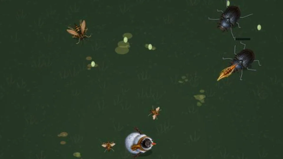 Enemies and player abilities during a Queen of the Meadow 2 run.