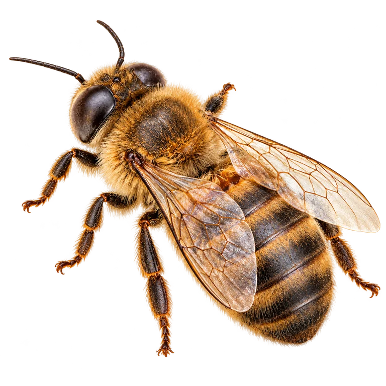 Drone honeybee with a broad body and very large compound eyes